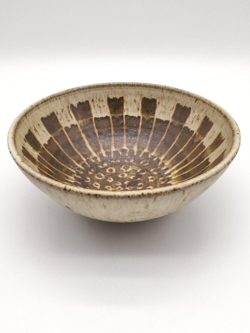 Vintage Signed 'Kali' Studio Ceramic Bowl – Brutalist Earthy Stoneware